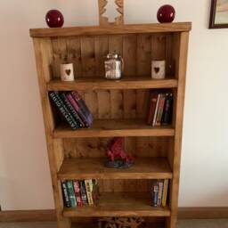 Bookcase Solid Wood Handmade Book Shelves Rustic Bookshelf Shelving Shelf Unit Oak Pine Walnut - thumbnail 3