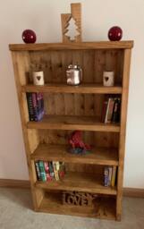 Bookcase Solid Wood Handmade Book Shelves Rustic Bookshelf Shelving Shelf Unit Oak Pine Walnut