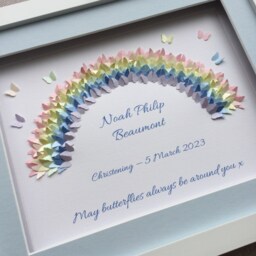 Christening Gift Baptism Rainbow Picture By Little Jenny Wren - thumbnail 2