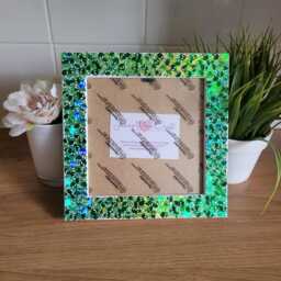 Green Alien Face Confetti Square Photo Frame 6 X Inches - thumbnail 4