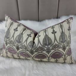 Mackintosh Art Deco Cushion Cover Belle Epoque Rose Pearl/Lilac Lumbar Pillow Sham Charles Rennie Nouveau 1920S Scottish Style - thumbnail 2