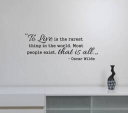 To Live Is The Rarest Oscar Wilde Quote Decal Wall Vinyl Sticker Lettering Motivational Saying Art Home Room Office Inspirational Decor Wq3 - thumbnail 1