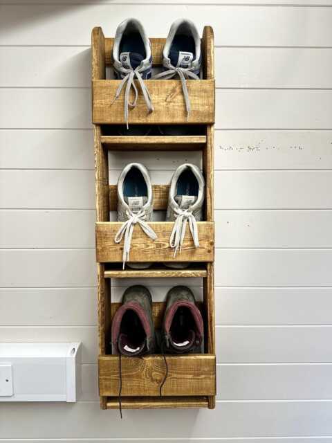 1M Vertical Shoe Organiser - Space Saving Dark Oak - Out Of Stock - image 1