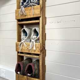 1M Vertical Shoe Organiser - Space Saving Dark Oak - Out Of Stock - thumbnail 3