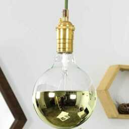 Half Led Mirror Bare Bulb White Silver Chrome Hanging Lamp Dipped Bulb Minimal Lighting - thumbnail 3