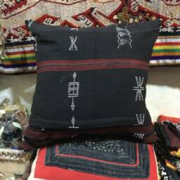 Vintage Handmade Tribal Kotu Hand Woven With Beads Pillow Cover in The Center Of Vietnam - thumbnail 3