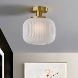 Flush Mount Ceiling Light, Ceiling Lights, Hallway Pendant Light, Round Light, Glass Light, Entryway Light, Glass Pendant Lighting - thumbnail 3
