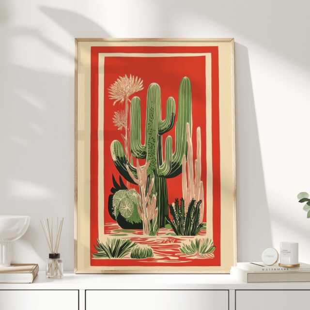 Cactus Print, Mexican Art, Decor, Painting, Wall Home Art Print - image 1