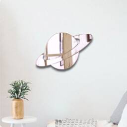 Saturn Acrylic Mirror Wall Art Personalized Engraving Available - thumbnail 3