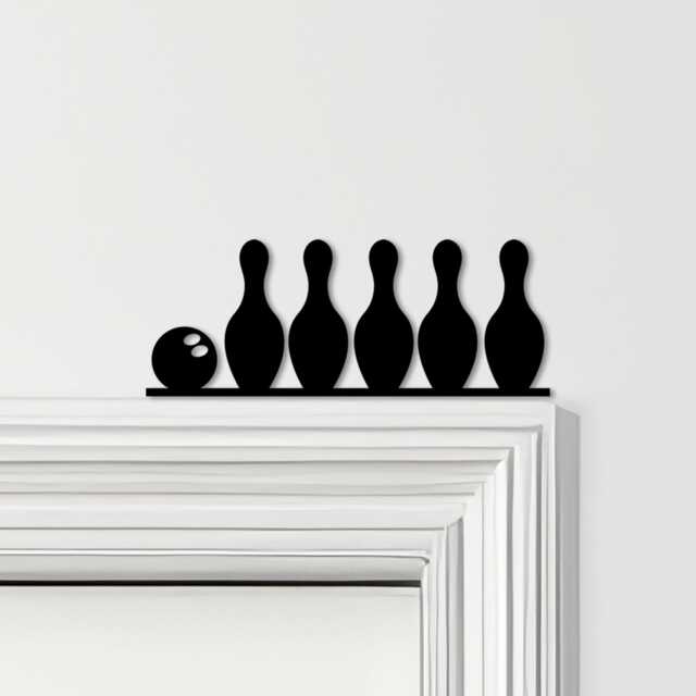 Door Topper Bowling Pins & Ball Various Colours Top Of Decorative Sign - Novelty Wall Decor, Frame Art, Art - image 1