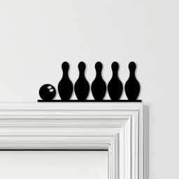 Door Topper Bowling Pins & Ball Various Colours Top Of Decorative Sign - Novelty Wall Decor, Frame Art, Art - thumbnail 1