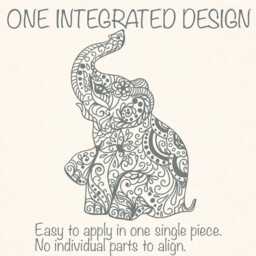 Elephant Nursery Wall Decal, Large Mandala Animal Sticker, Boho Baby Room Decor - thumbnail 2