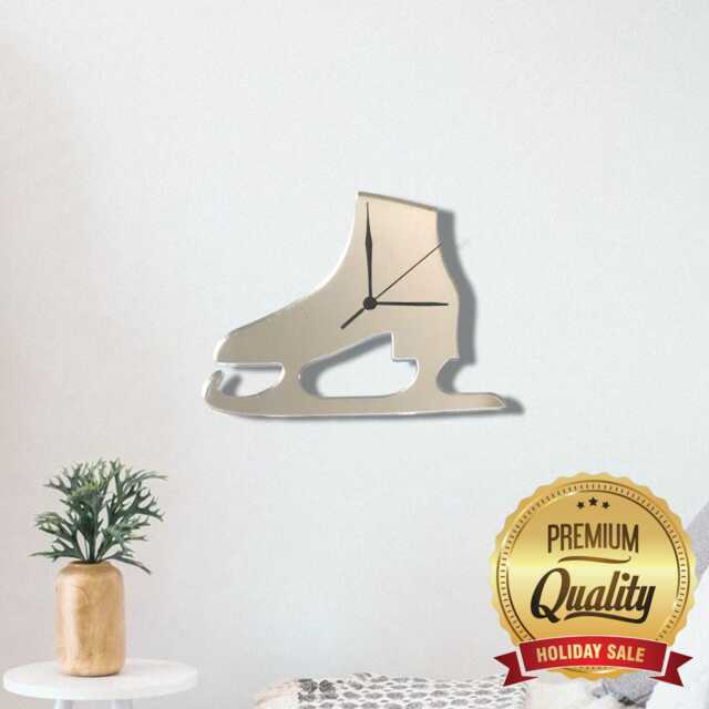 Ice Skate Acrylic Clock - Many Colours Available - Bespoke Shapes & Sizes Made - image 1
