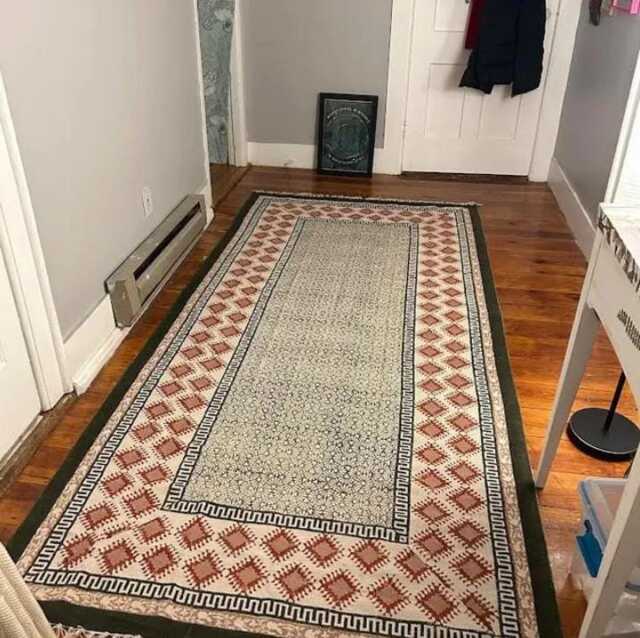 Green Hand Block Printed Rug Large Living, Bedroom Hallway Stair Runner Bordered Cotton 8x10 4x24 12x12 Woven Feet - image 1