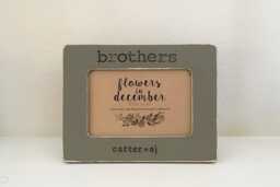 Personalized Brothers Picture Frame Hand Stamped, Distressed Wood, 4x6 Photo