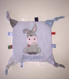 Personalized Cuddly Blanket Donkey Gift For Birth Baby Desired Name - thumbnail 1