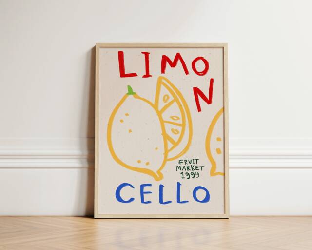 Limoncello Print, Print Wall Art, Summer Kitchen Prints, Home Decor, Italian Inspo, Unframed - image 1