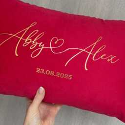 Personalised Velvet Valentines Couples Anniversary Gift Cushion Cover - thumbnail 2