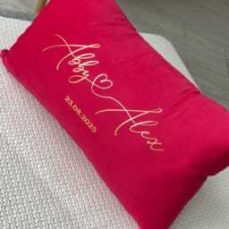 Personalised Velvet Valentines Couples Anniversary Gift Cushion Cover - thumbnail 3