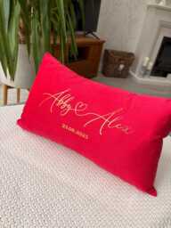 Personalised Velvet Valentines Couples Anniversary Gift Cushion Cover