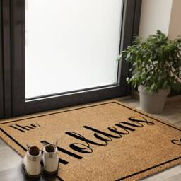 Personalized Family Name Coir Doormat - Welcome Mat With Heart - thumbnail 3