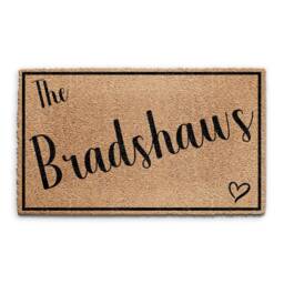 Personalized Family Name Coir Doormat - Welcome Mat With Heart - thumbnail 2
