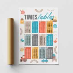 Car-Themed Times Tables Poster Educational Math Print For Kids, Multiplication Wall Art Classrooms, Playrooms, Or Bedroom Decor - thumbnail 3