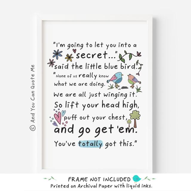 Encouragement Quote, Motivational Print, Girl Boss Self Confidence Gift, New Adventure Job Life Quotes Unframed - image 1