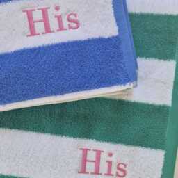 Personalised Embroidered Beach Towel, Swimming Green, Blue, Red, Orange & Grey. Add Initials Or Name. Customised - thumbnail 4