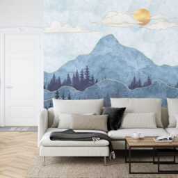 Mountains & Trees Nursery Wallpaper Mural, Peel Stick Decal - thumbnail 2
