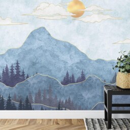 Mountains & Trees Nursery Wallpaper Mural, Peel Stick Decal - thumbnail 3
