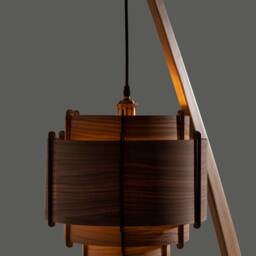 Wood Walnut Wall Lamp, Mid Century Sconce, Wooden Veneer Unique Character Lighting, Handcraft Wood Light, Crealdesign - thumbnail 3