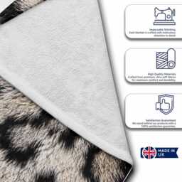 Snow Leopard Print Towel Holiday Poolside Accessory Faux Fur Effect Animal Pattern Aesthetic Travel Bath Essential Statement Wildlife Design - thumbnail 3