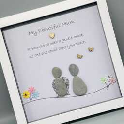 Personalised Mum Memorial Keepsake Pebble Art Gift Frame, Sympathy For Friend Or Family - thumbnail 2