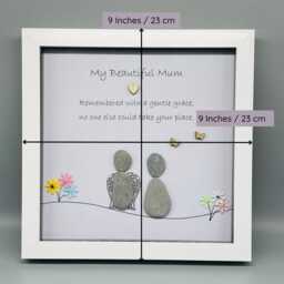 Personalised Mum Memorial Keepsake Pebble Art Gift Frame, Sympathy For Friend Or Family - thumbnail 3