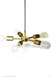 5 Arm Simply Modern & Vintage All Brass Sun Burst Chandelier - thumbnail 1