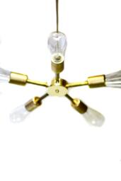 5 Arm Simply Modern & Vintage All Brass Sun Burst Chandelier - thumbnail 2