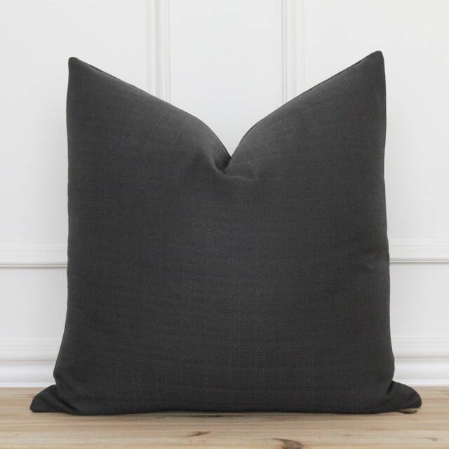 Black Outdoor Pillow Cover Patio Outside Weatherproof Indoor Pillows - Thomas - image 1