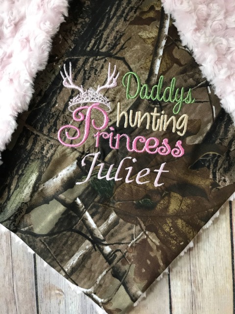 Baby Blanket Personalized Camo Girl, Daddy's Girl Princess - image 1