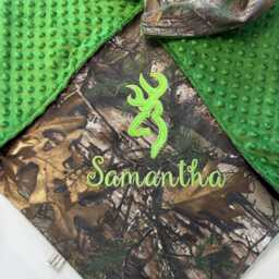 Baby Blanket Personalized Camo Girl, Daddy's Girl Princess - thumbnail 4
