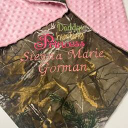 Baby Blanket Personalized Camo Girl, Daddy's Girl Princess - thumbnail 4