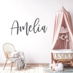 Personalized Wall Sticker, Girls Room Decor, Above Crib Name Sign, Vinyl Decal, Nursery Custom Sticker Monogram - thumbnail 2