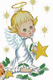 Personalized Christmas Stocking With Embroidered Angel Cross Stitch Xmas Stockings Handmade Cross-Stitched New Year's Dekor Made To Order - thumbnail 3