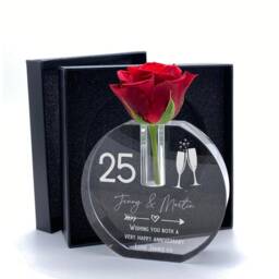 Personalised Anniversary Gift Crystal Glass Flower Vase With Engraving - thumbnail 1