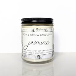 Natural Soy Candle Jasmine Scented - 7 Oz Jar Floral Eco-Friendly Gift Idea - thumbnail 3