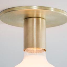 Brass Globe Flush Mount Light Mid Century Modern Ceiling Or Wall Sconce - thumbnail 3