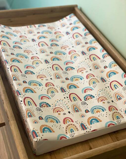 Rainbow Baby Changing Mat, Wedge Baby Changing Mat, Anti Roll Change Rainbow Decor, Mat - image 1