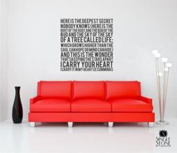 Ee Cummings Quote Wall Decal I Carry Your Heart Vinyl Art