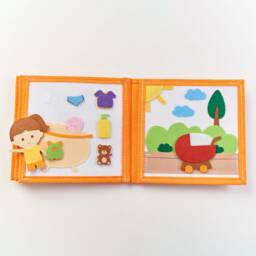 Personalized Big Sister Quiet Book - New Sibling Gift For Toddler Promoted To Baby Toy Custom Fabric - thumbnail 3