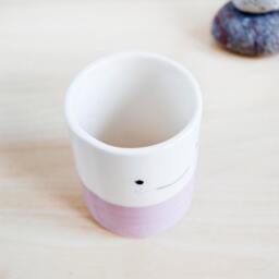 Ceramic Planter With Smiling Face Handmade & Handpainted - thumbnail 4